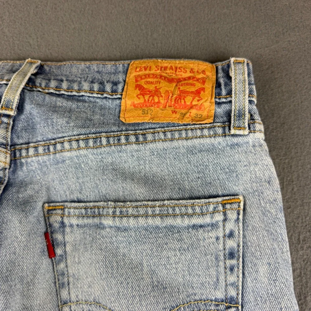 Levis 512 Jeans Men's 29x32 (Fits 30x32) Blue Slim Taper Light Wash Distressed